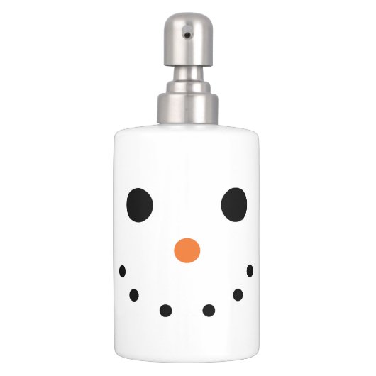 Snowman Bath Set Toothbrush Holder Soap Dispenser (Front)