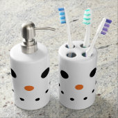Snowman Bath Set Toothbrush Holder Soap Dispenser (Front)