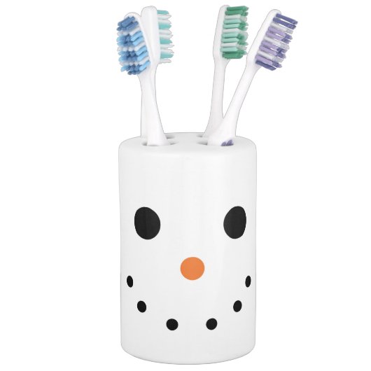 Snowman Bath Set Toothbrush Holder Soap Dispenser (In Situ)