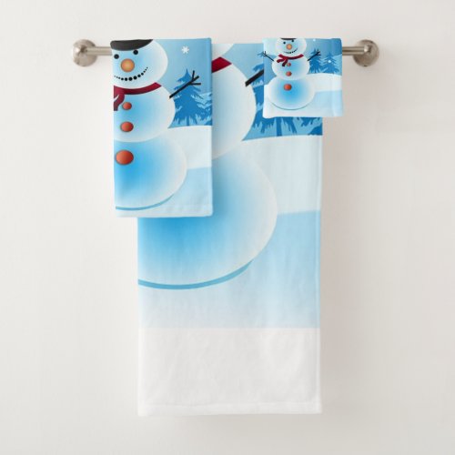 Snowman Bathroom Towel Set