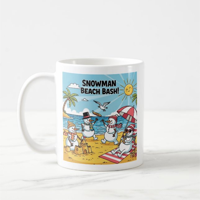 Snowman Beach Bash Coffee Mug (Left)