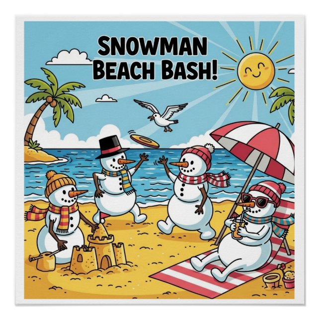 Snowman Beach Bash Poster (Front)