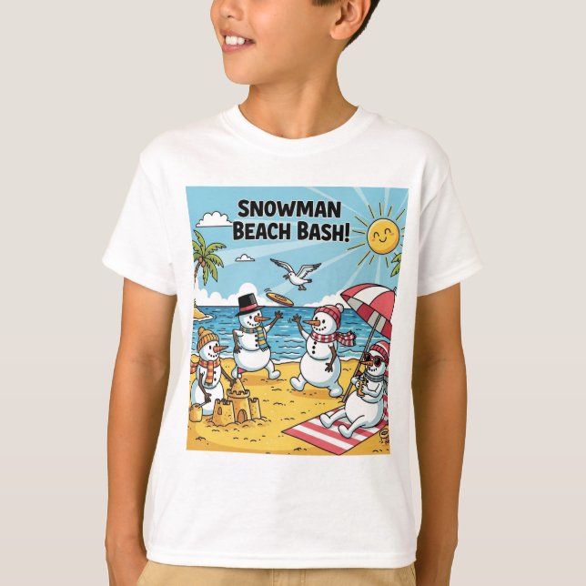 Snowman Beach Bash T-Shirt (Front)