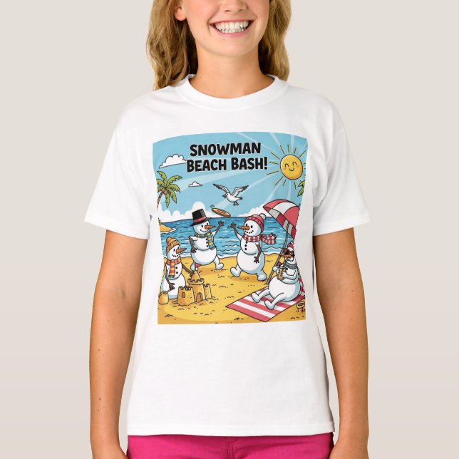 Snowman Beach Bash T-Shirt (Front)
