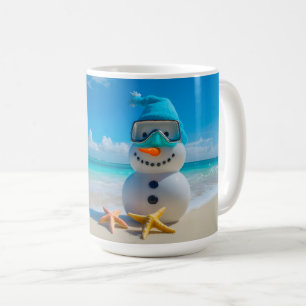 Snowman Beach Vacation Coffee Mug
