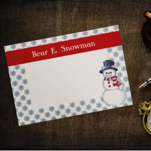 Snowman Bear Post It Notes