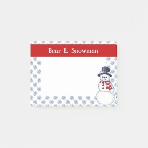 Snowman Bear Post It Notes