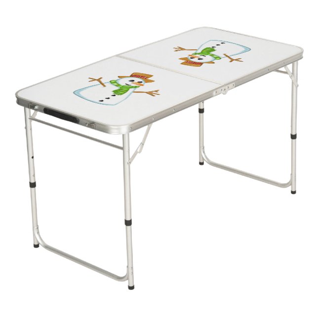 Snowman Beer Pong Table (Angled)