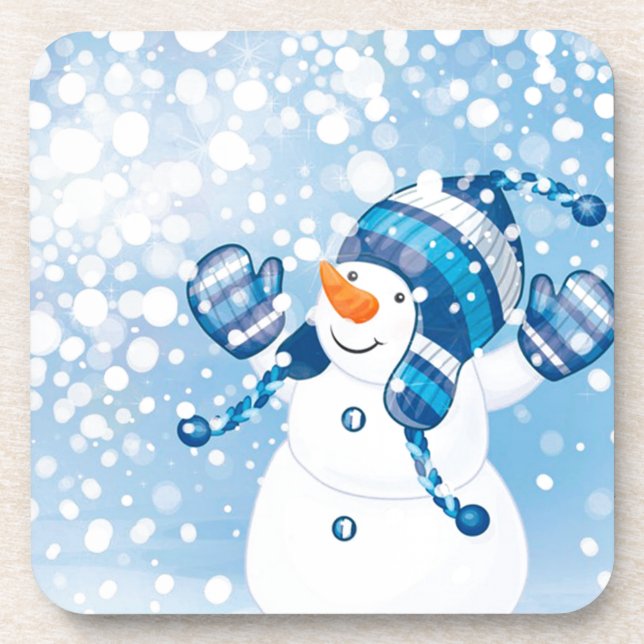Snowman Beverage Coaster (Front)