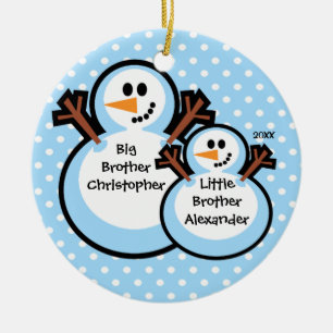Snowman Big & Little Brother Christmas Ornament