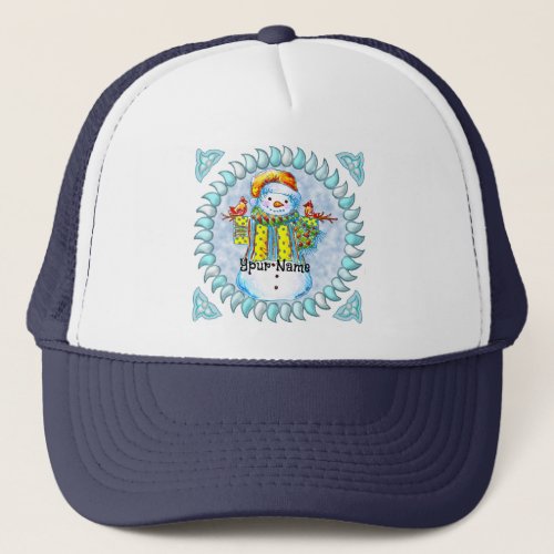 Snowman Birdman custom name hat