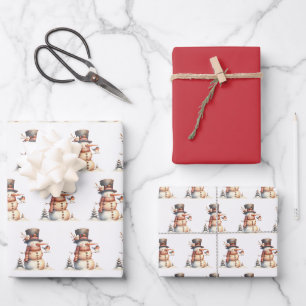 Snowman & Birds Wrapping Paper Sheets
