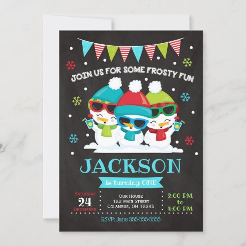 Snowman Birthday Invitation  Snow Much Fun Invite