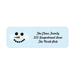 Snowman Blue And White Holiday Labels