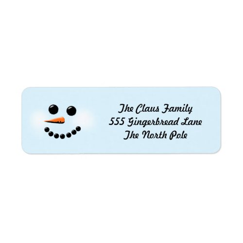 Snowman Blue And White Holiday Labels