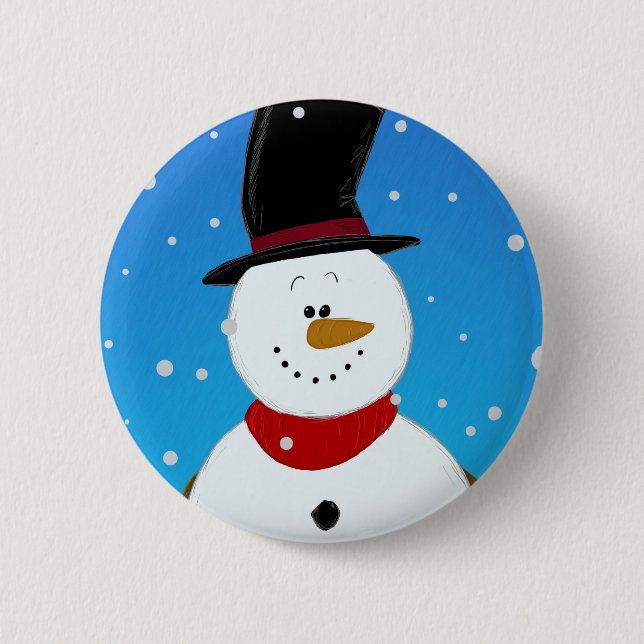 Snowman - Blue Button (Front)