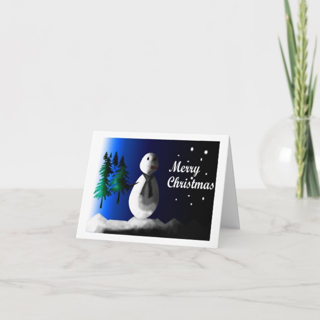 Snowman Blue Christmas Cards (Front)