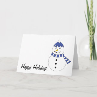 Snowman Blue Clothes Holiday Card