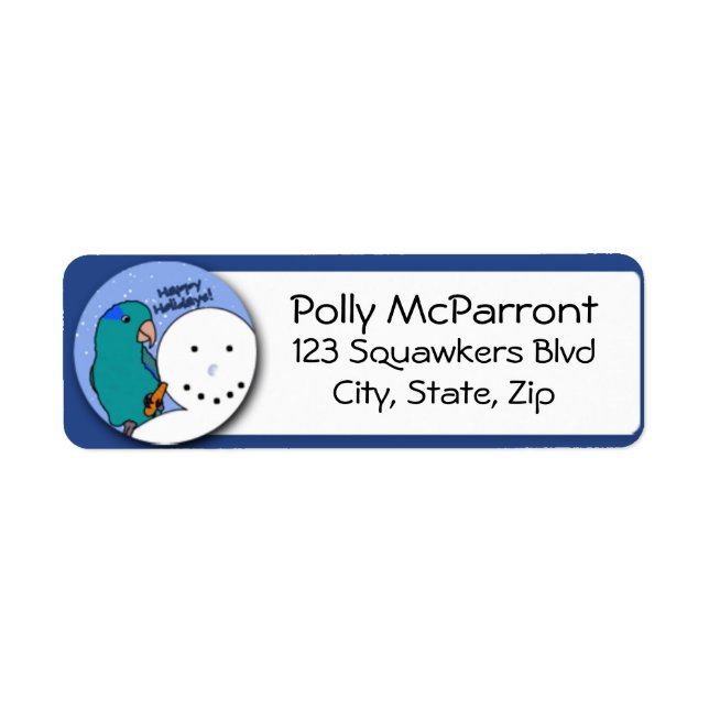 Snowman Blue Parrotlet Label (Front)
