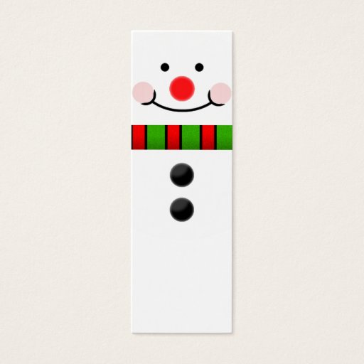 Customizable Snowman Bookmark Business Cards