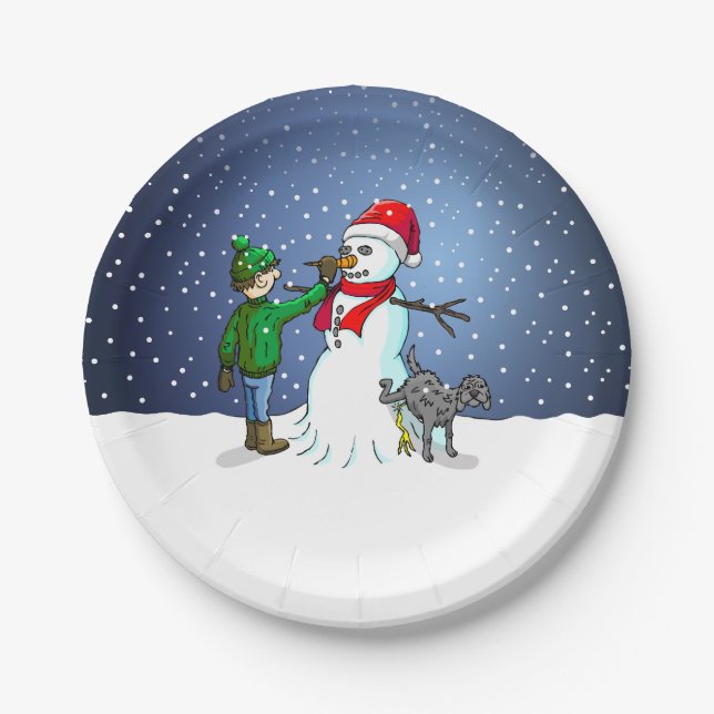 Snowman Building Paper Plates (Front)