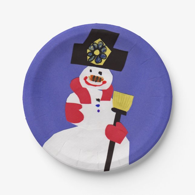 Snowman by VictoriaShaylee Paper Plates (Front)