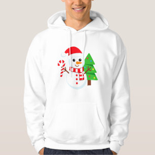 Snowman Candy Cane Christmas Hoodie