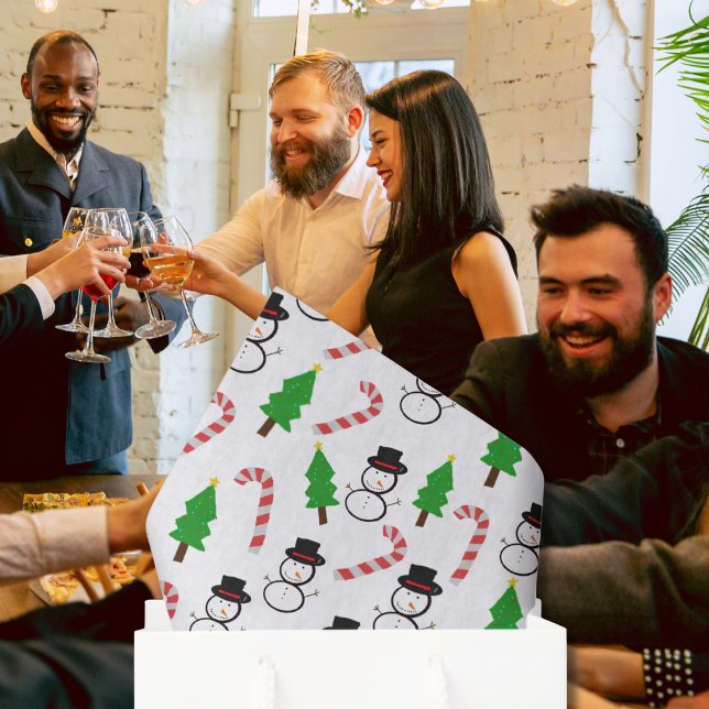 Snowman Candy Cane Christmas Tree Tissue Paper (Creator Uploaded)