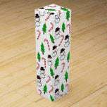 Snowman Candy Cane Christmas Tree Wine Box<br><div class="desc">Present your favorite bottle in style! This festive wine gift box makes your holiday host or coworker gift extra special.</div>