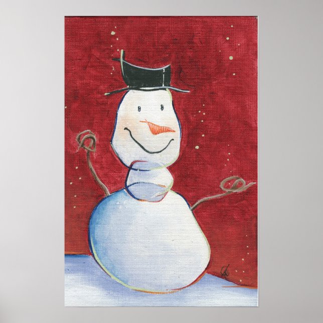 Snowman Canvas Artwork Poster (Front)