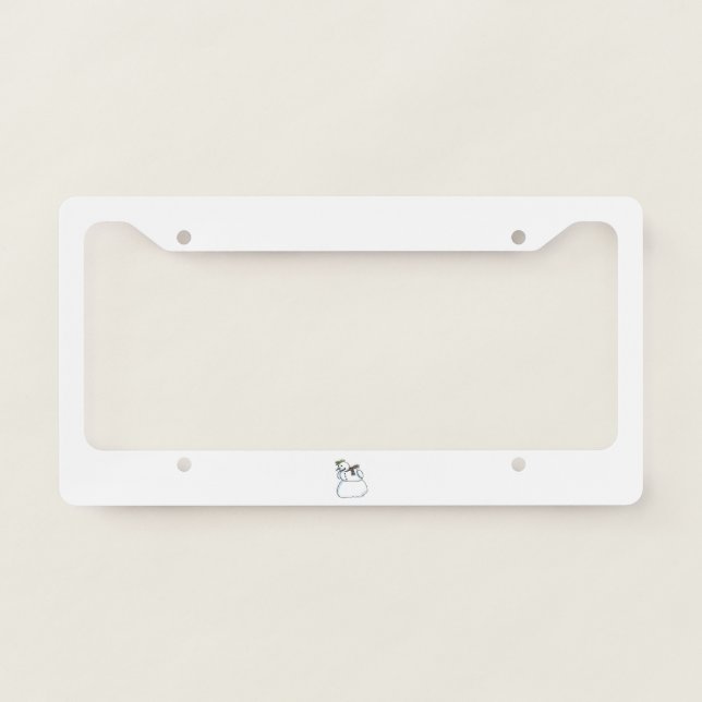 Snowman car license plate frame a (Front)
