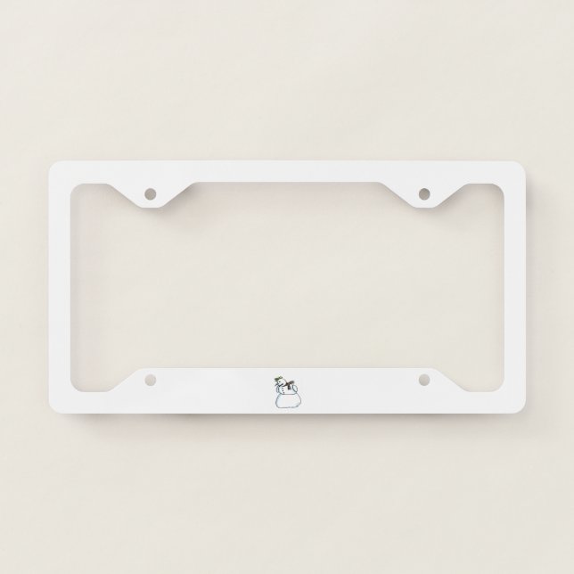 Snowman car license plate frame b (Front)