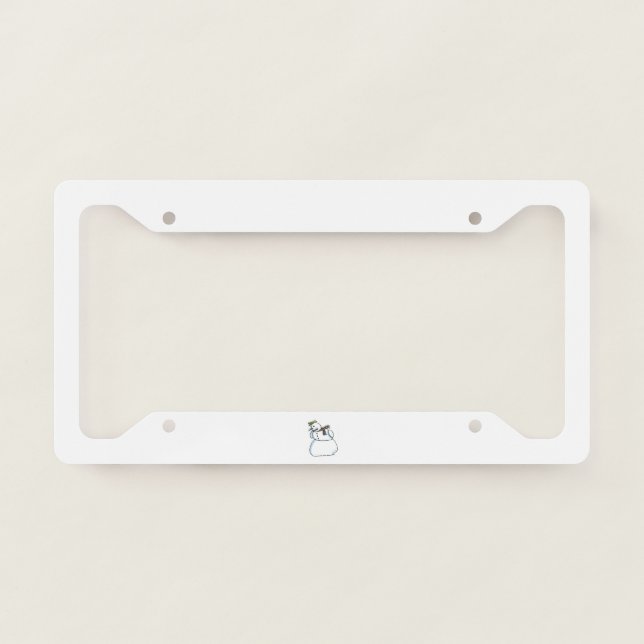 Snowman car license plate frame c (Front)