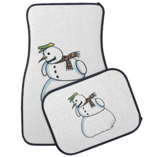 Snowman car mats front and rear
