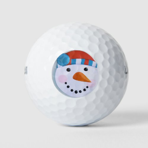 Snowman Carrot Nose Winter Christmas Golf Balls
