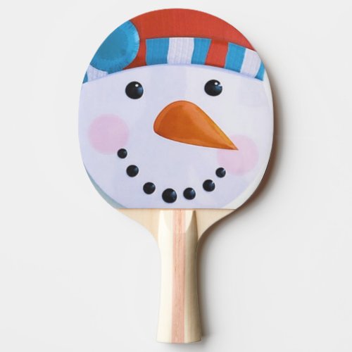 Snowman Carrot Nose Winter Christmas Ping Pong Paddle