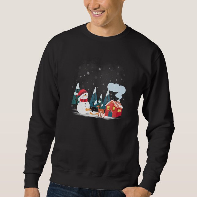 Snowman Carrot Tail Ugly Christmas   Humorous Sweatshirt (Front)