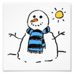 Snowman Cartoon Photo Print