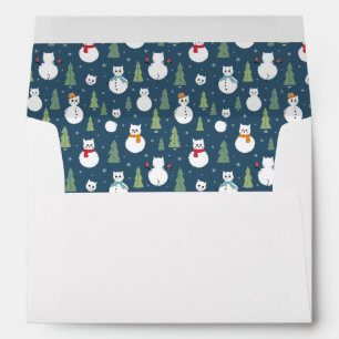 Snowman Cats Holiday Pattern Envelope