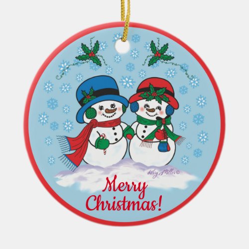 Snowman Ceramic Ornament