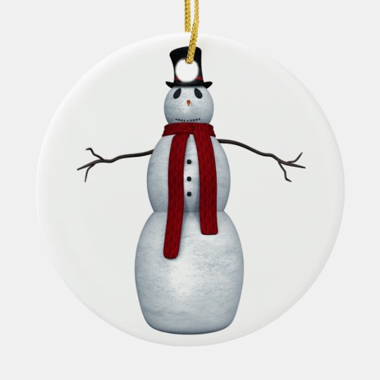Snowman Ceramic Ornament