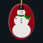 Snowman Ceramic Ornament<br><div class="desc">Add text in his body to create a cute personalized gift!  If you would like color changes,  just send me an email!</div>