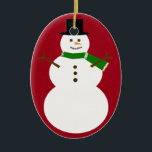 Snowman Ceramic Ornament<br><div class="desc">Add text in his body to create a cute personalized gift!  If you would like color changes,  just send me an email!</div>