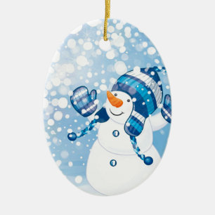 Snowman Ceramic Ornament