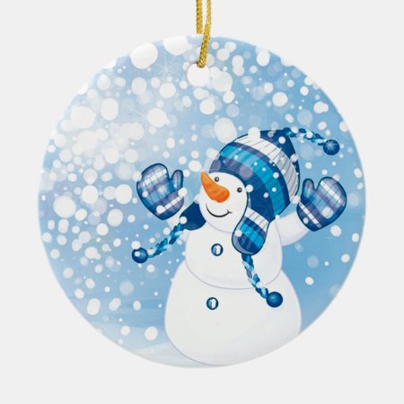 Snowman Ceramic Ornament