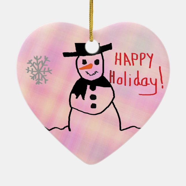 Snowman Ceramic Ornament (Back)