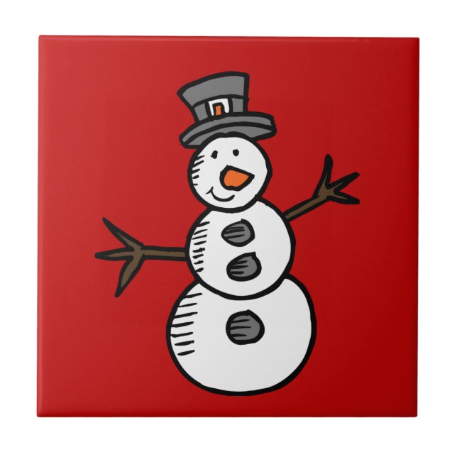 Snowman Ceramic Tile (Front)