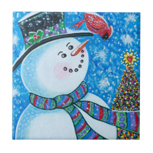 Snowman Ceramic Tile