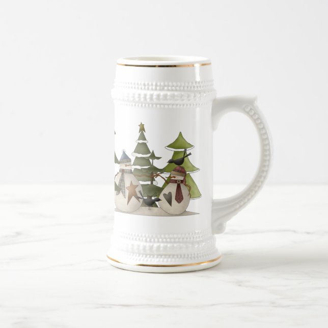 Snowman Chat Beer Stein (Right)