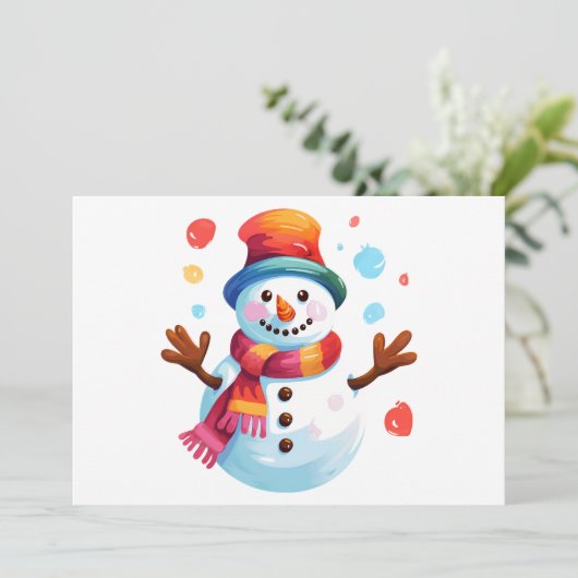 Snowman - Cheerful Snowman for Christmas Holiday (Standing Front)